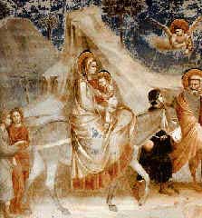 Giotto di Bondone: Ucieczka do Egiptu, fresk w kaplicy della Arena, Padwa, 1304-1306
