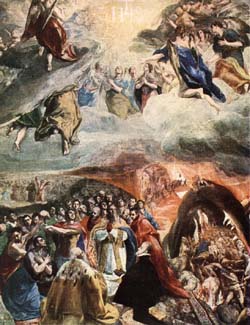 El Greco: Adoracja Imienia Jezus, olej na płótnie, 1578-1579