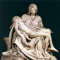 Michał Anioł: Pieta, 1499, rzeźba z marmuru w bazylice św. Piotra w Rzymie