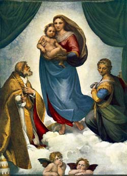 Rafael: Madonna Sykstyńska, 1513-1514, olej na płótnie